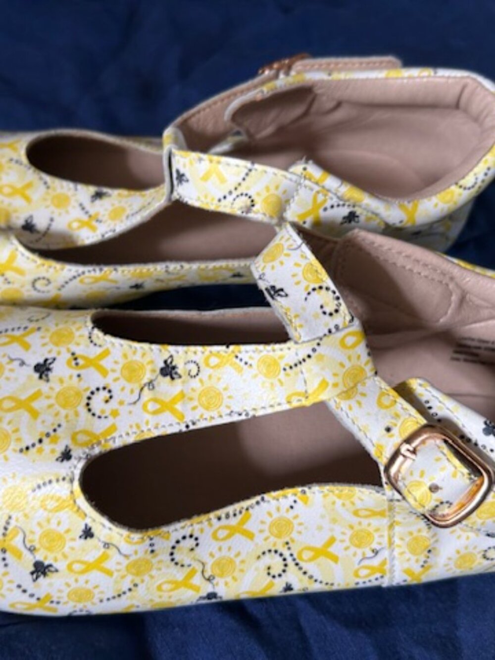 leather monkey feet size 42 flats shoes womens yellow white casual dress 10 - Picture 6 of 8